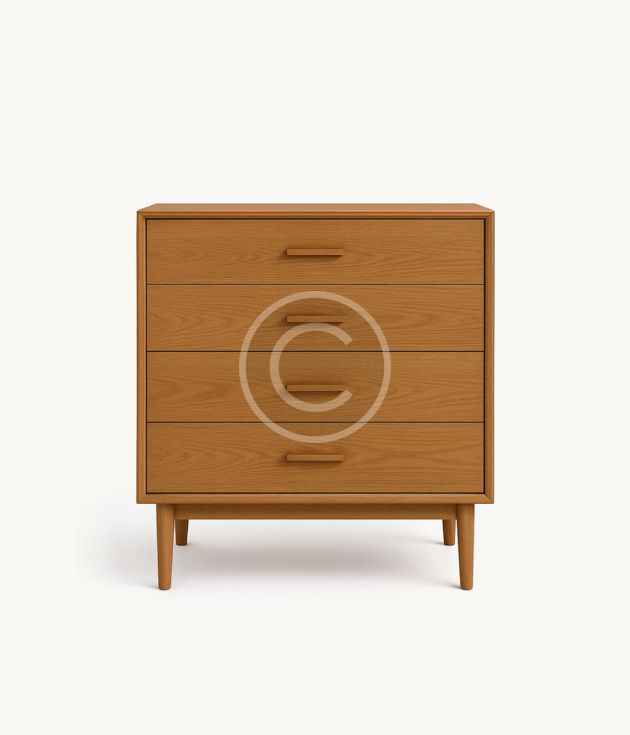 Three-drawer oak dresser