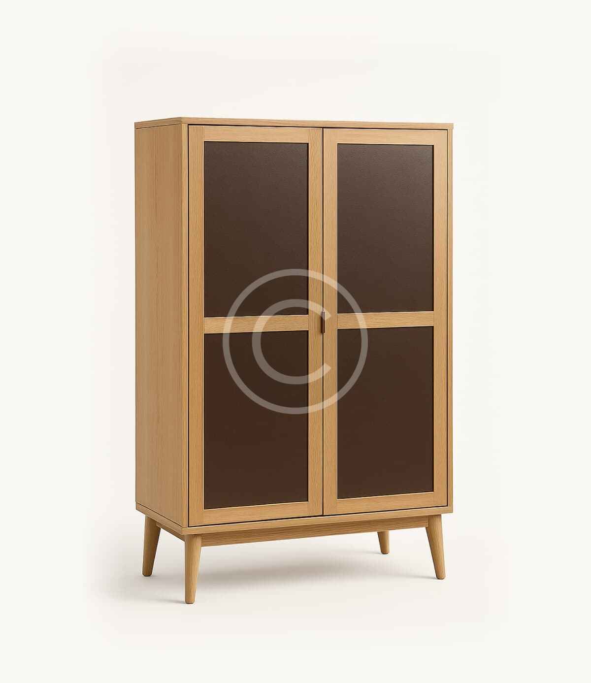 Two-door oak cabinet